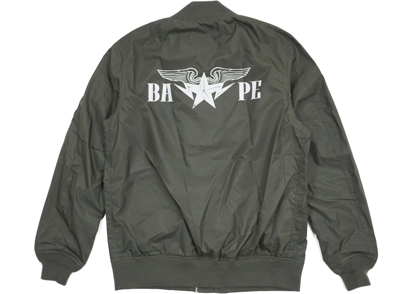 BAPE Twinsta Lightweight Windbreaker MA1 Bomber Jacket Olive