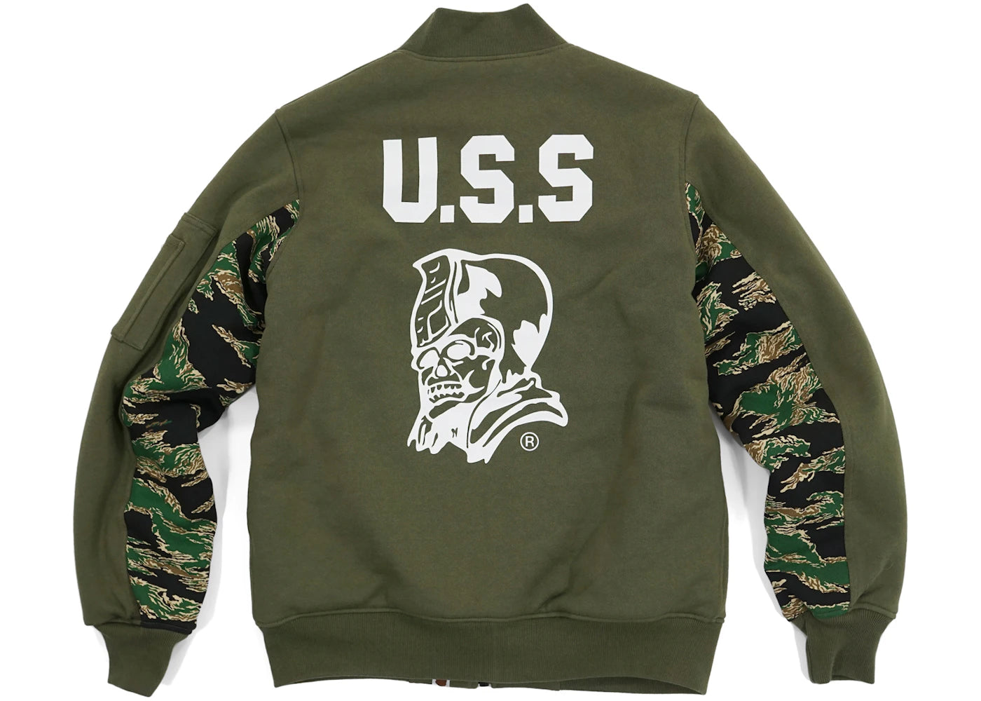 BAPE Ursus Tiger Camo Accent Sweat MA1 Jacket Green