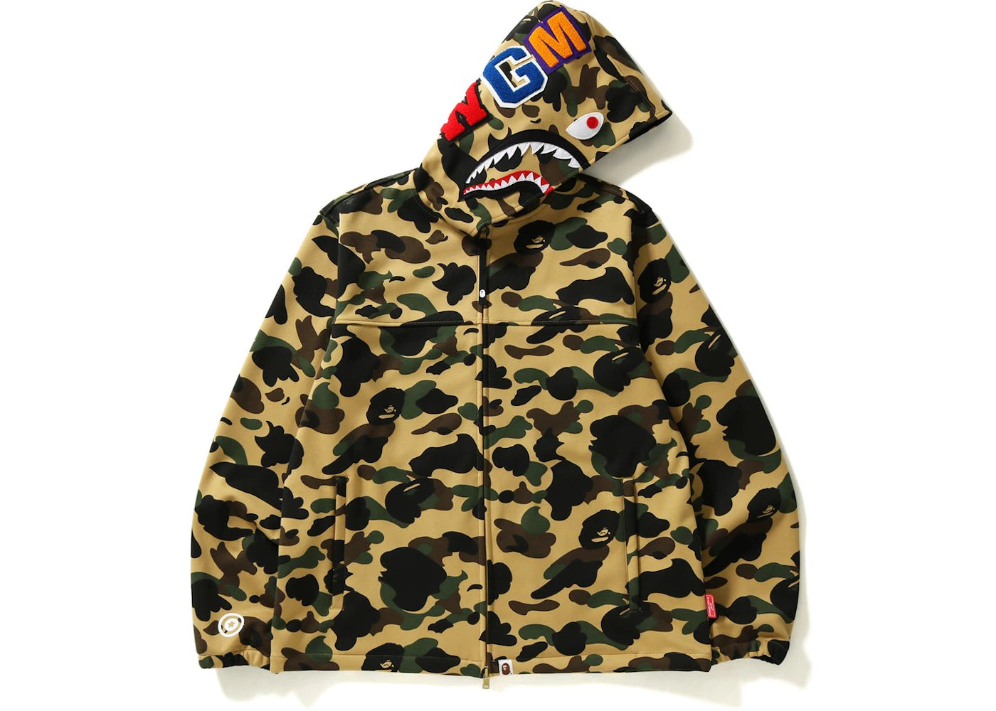 BAPE Windstopper 1st Camo Shark Hoodie Jacket Jacket Yellow