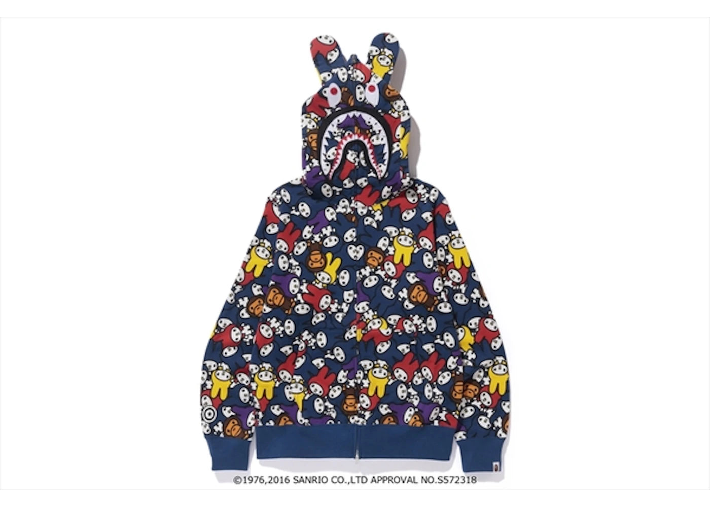 BAPE X My Melodyshark Full Zip Hoodie Multicolor