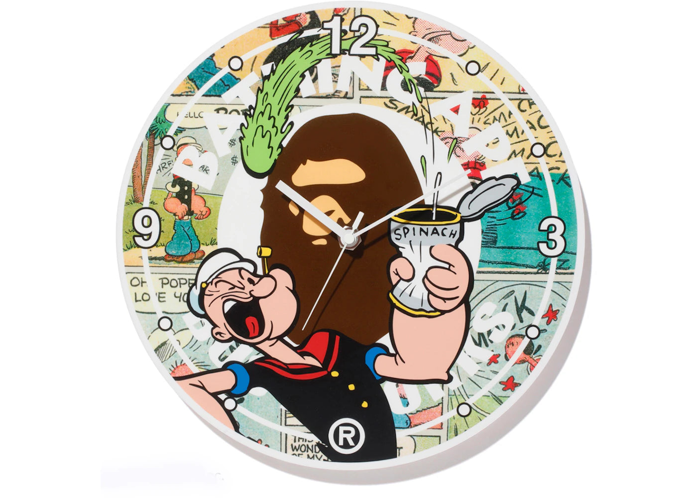 BAPE X Popeye Comic Wall Clock Multi
