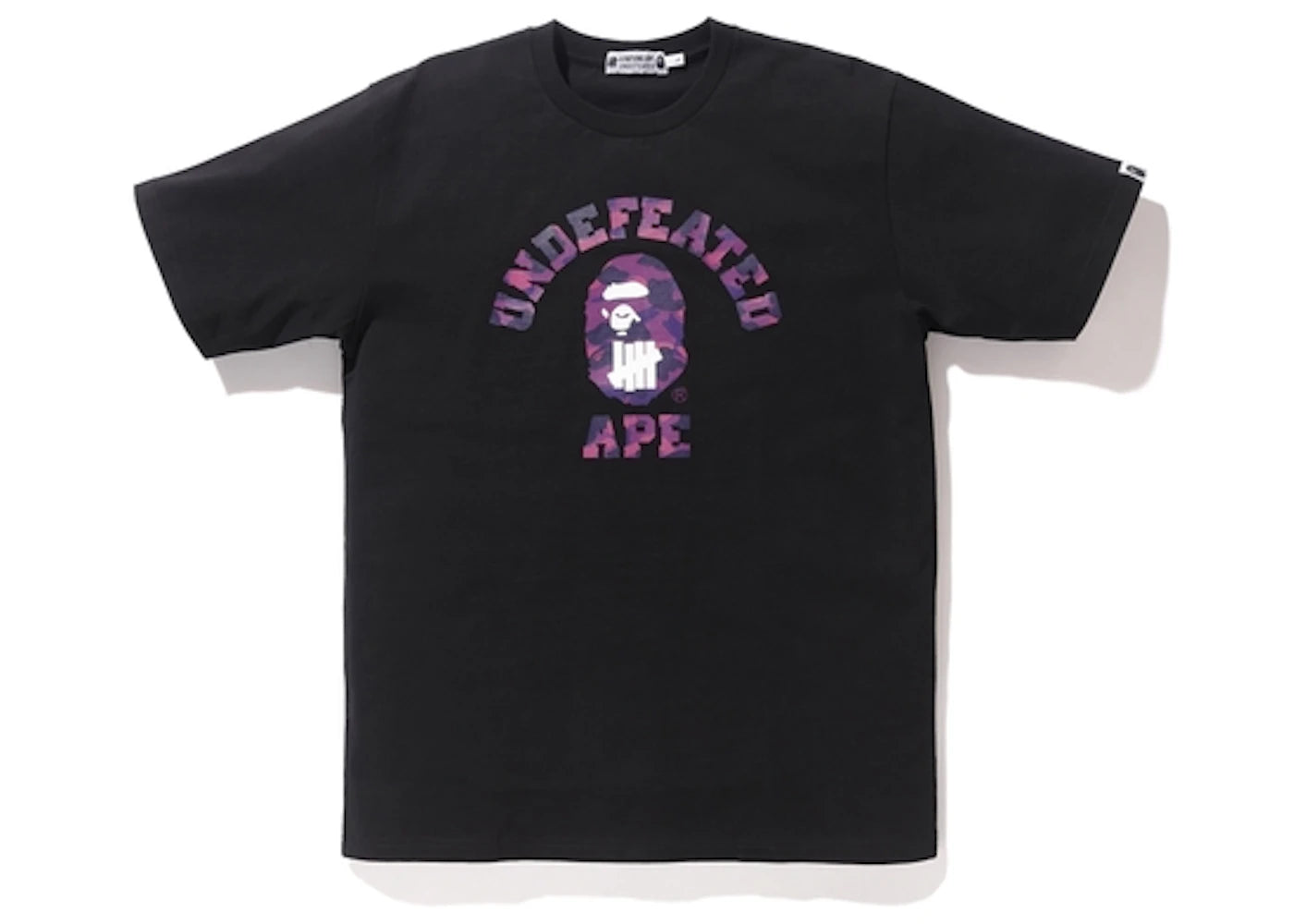 BAPE X Undefeated Color Camo College Tee Black