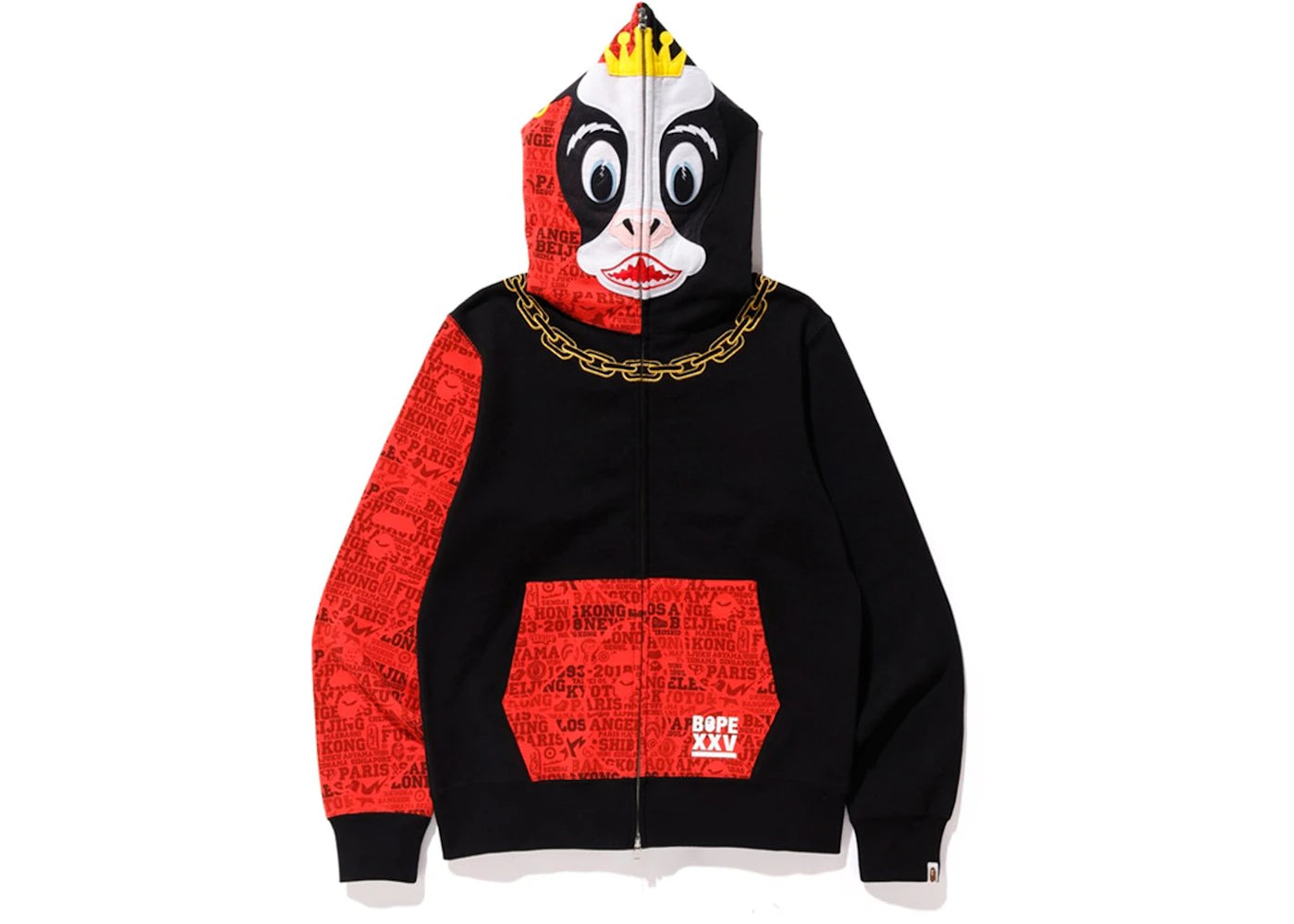 BAPE XXV Cities Camo Holstein Full Zip Hoodie Black/Red