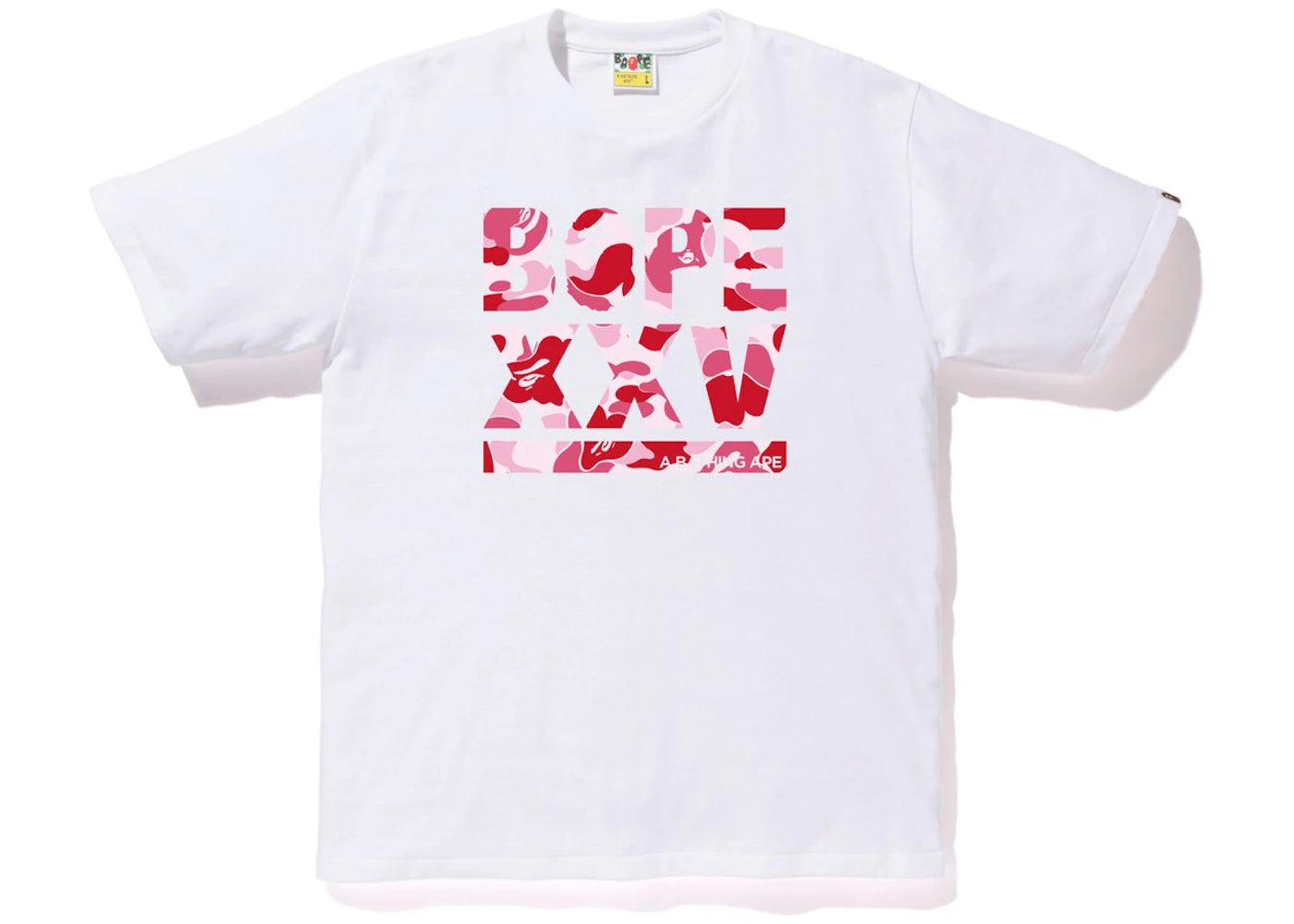BAPE XXV Cities Camo Logo Tee White/Pink