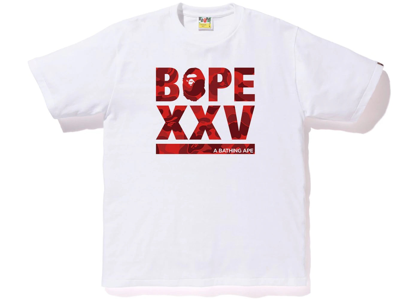 BAPE XXV Cities Camo Logo Tee White/Red