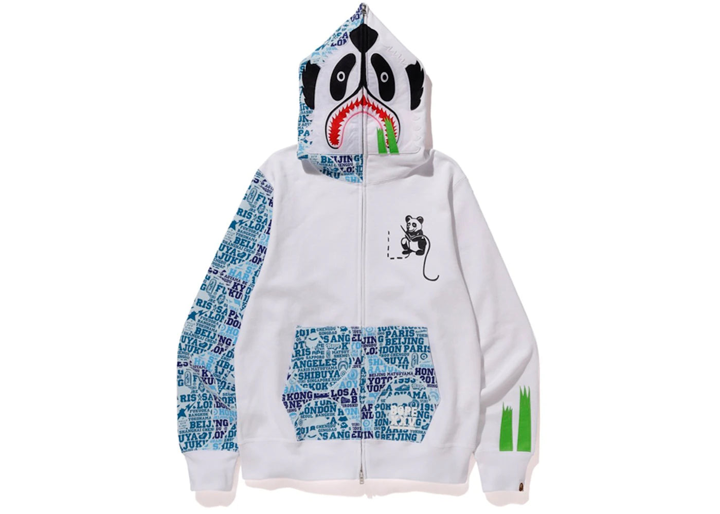 BAPE XXV Cities Camo Panda Full Zip Hoodie White/Blue