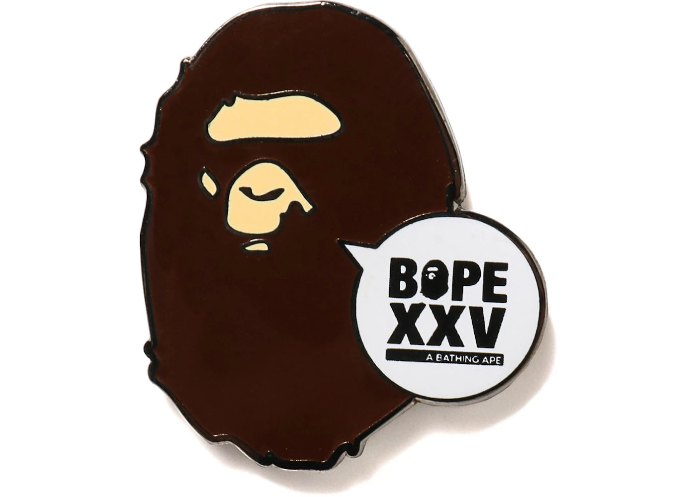 BAPE XXV Pintrill Ape Head Pins Brown