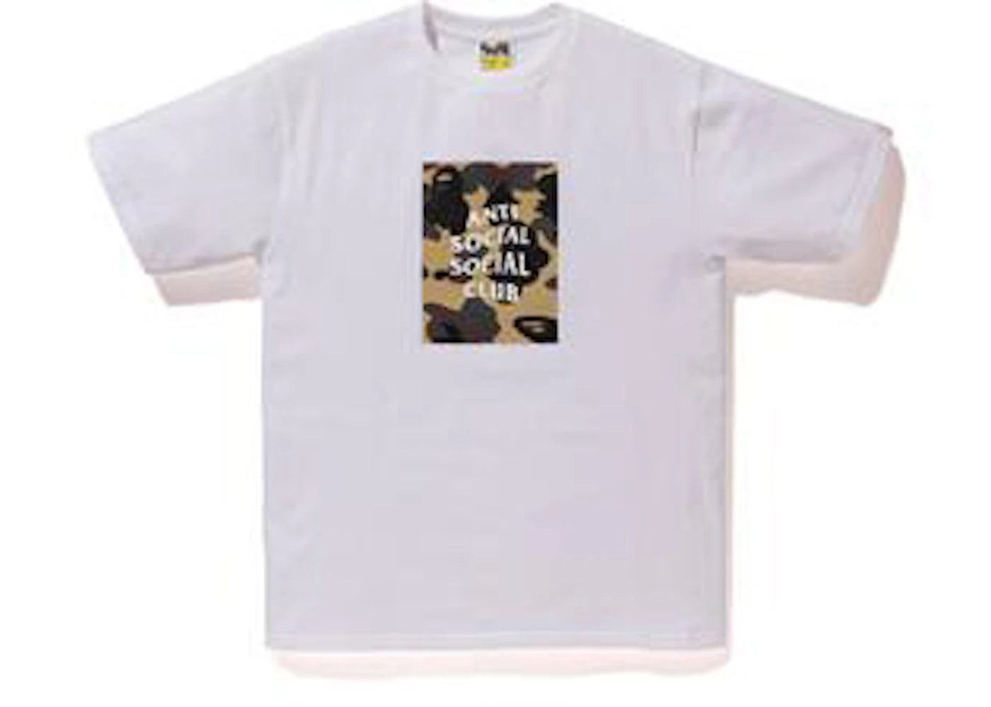 BAPE x Anti Social Social Club 1st Camo Box Tee (FW19) White/Yellow Camo