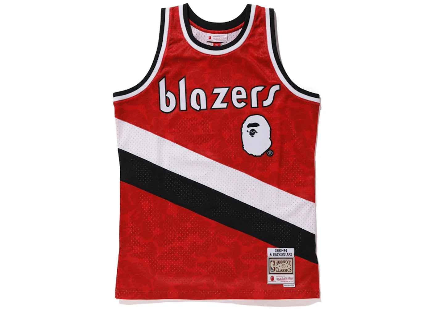 BAPE x Mitchell & Ness Blazers ABC Basketball Swingman Jersey Burgundy