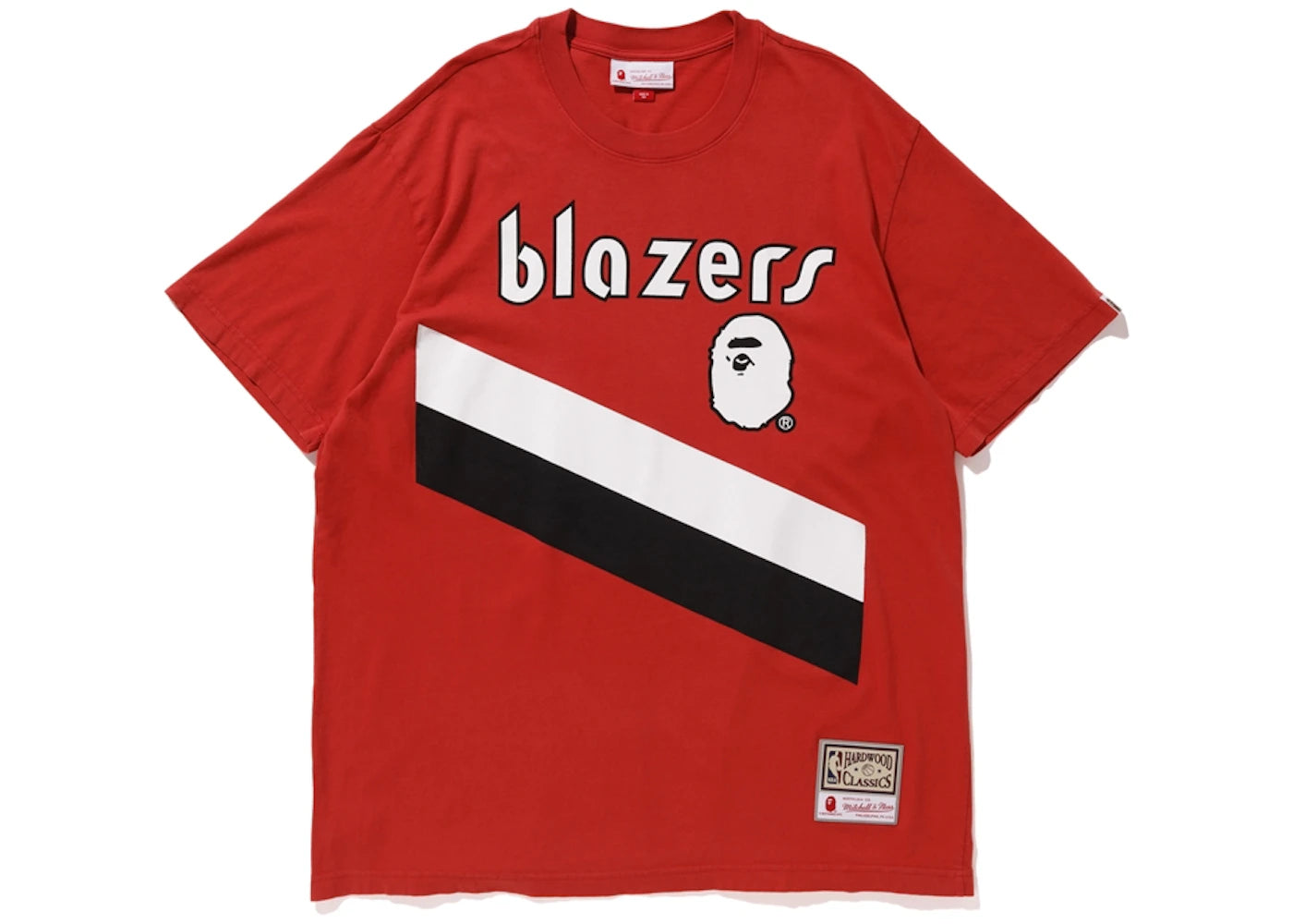 BAPE x Mitchell & Ness Blazers Tee Burgundy