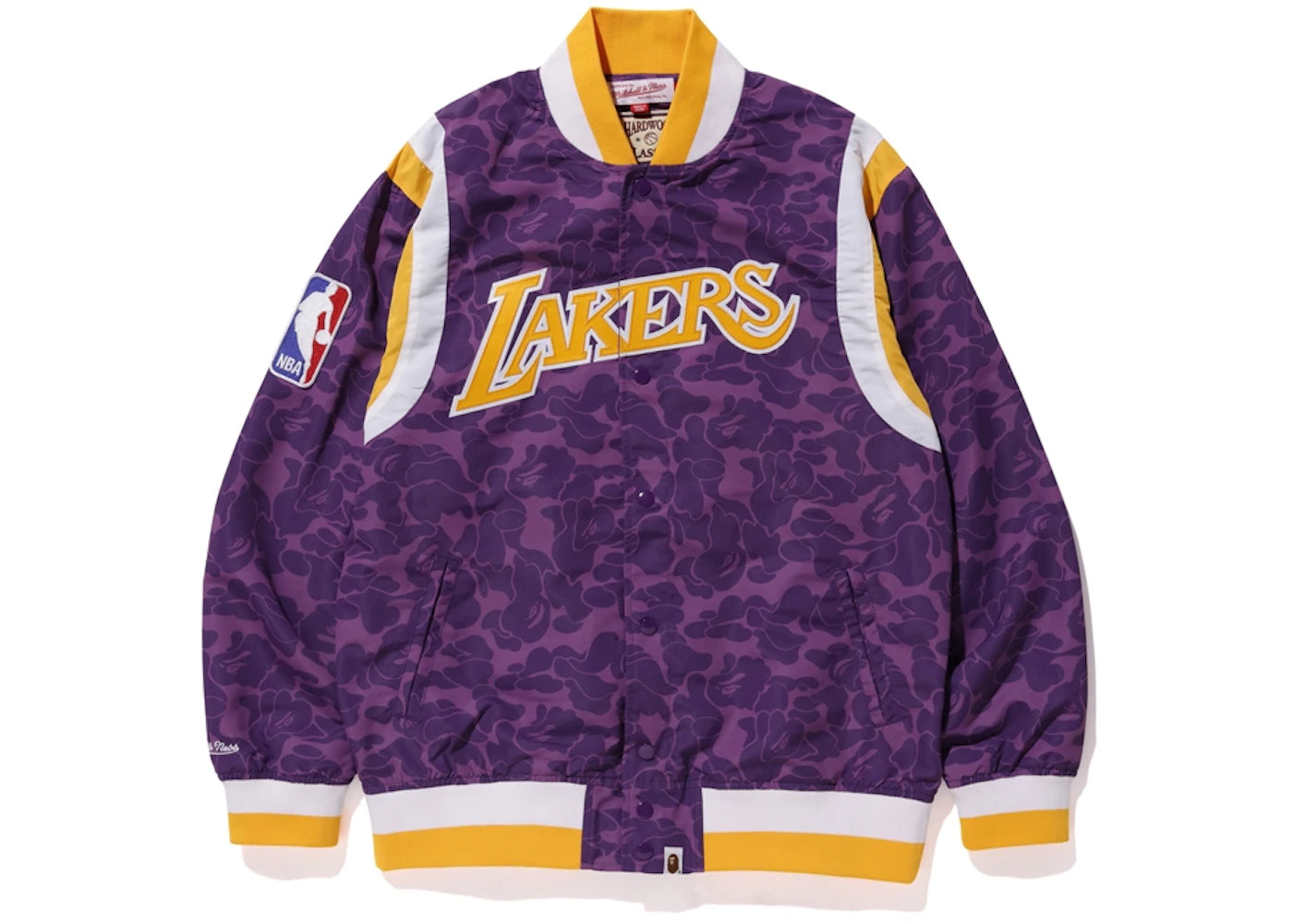 BAPE x Mitchell & Ness Lakers Warm Up Jacket Purple