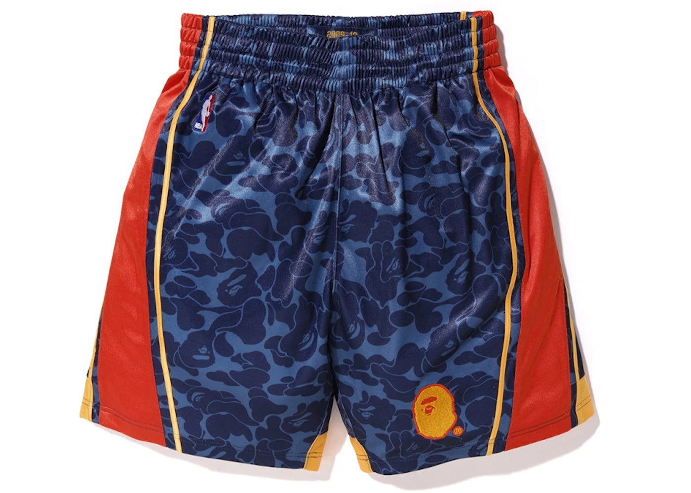 BAPE x Mitchell & Ness Warriors ABC Basketball Authentic Shorts Navy