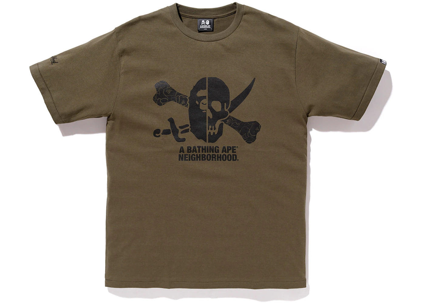BAPE x Neighborhood Ape & Skull Tee Olive