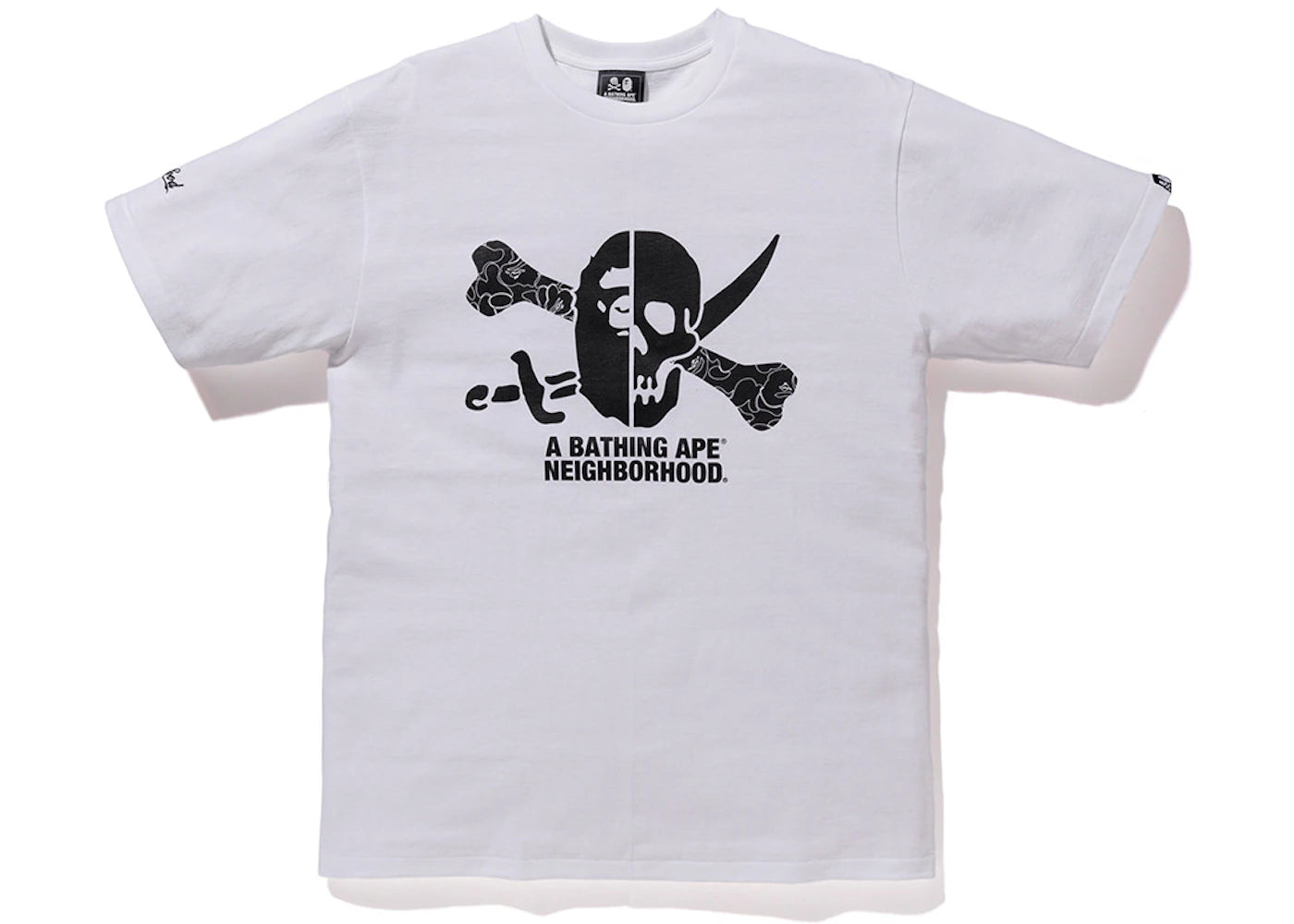 BAPE x Neighborhood Ape & Skull Tee White