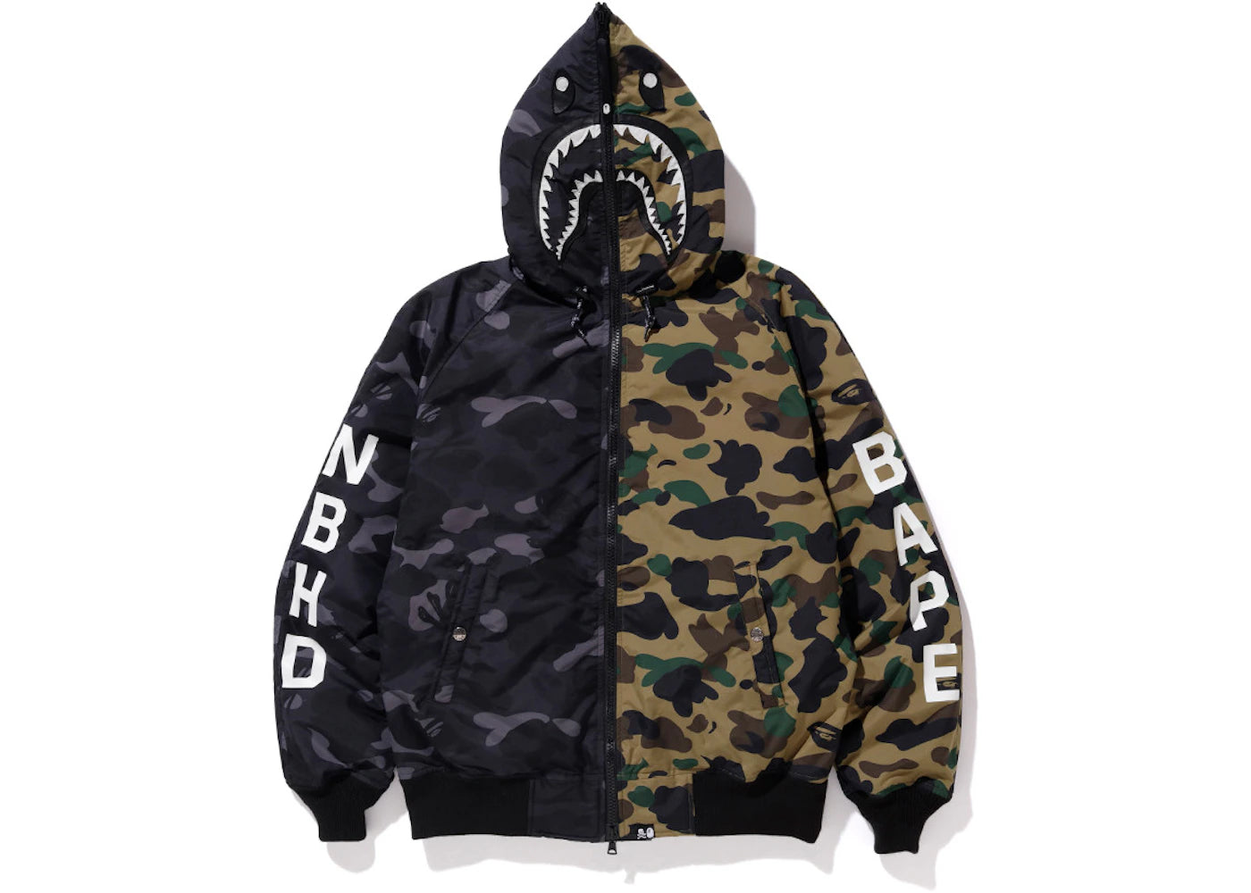 BAPE x Neighborhood Down Shark Jacket Black/Green