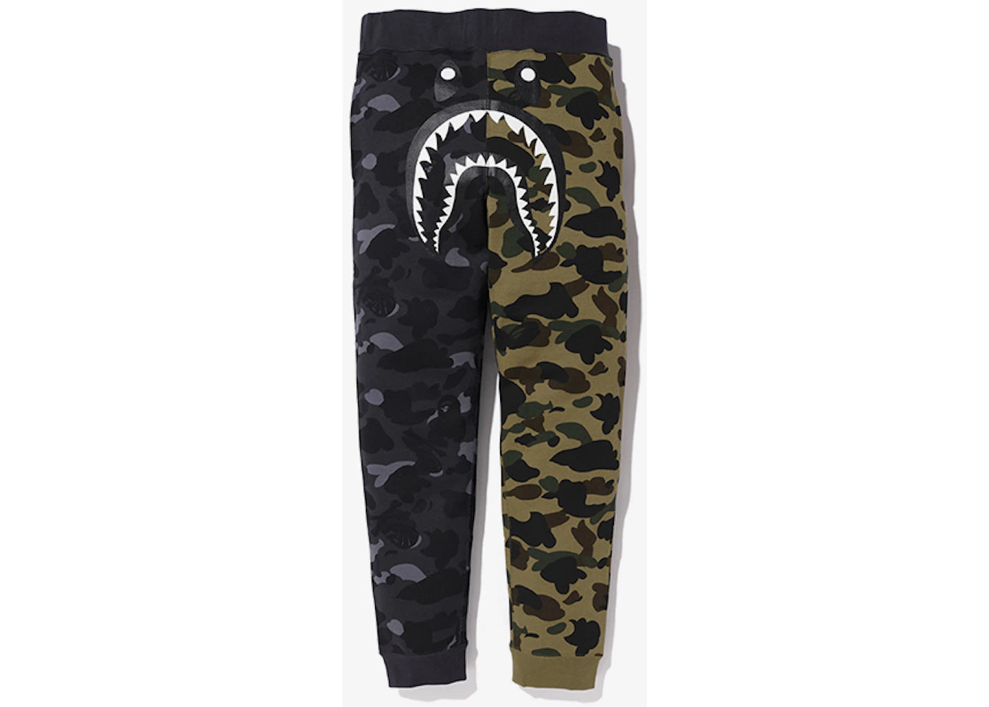 BAPE x Neighborhood Split Camo Shark Sweatpants Black/Green