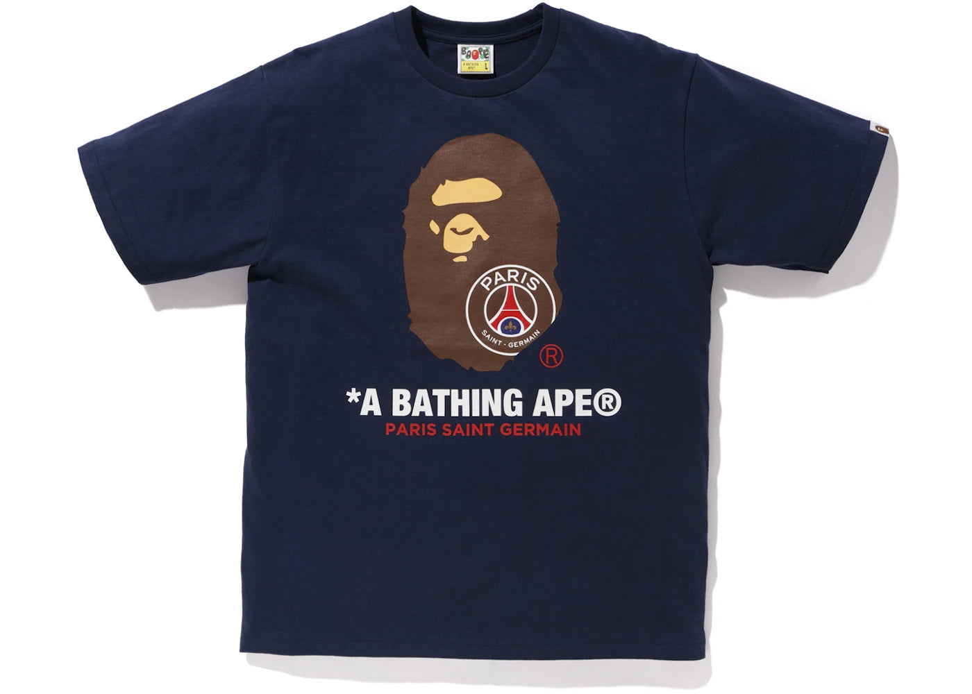 BAPE x PSG Ape Head Tee Navy