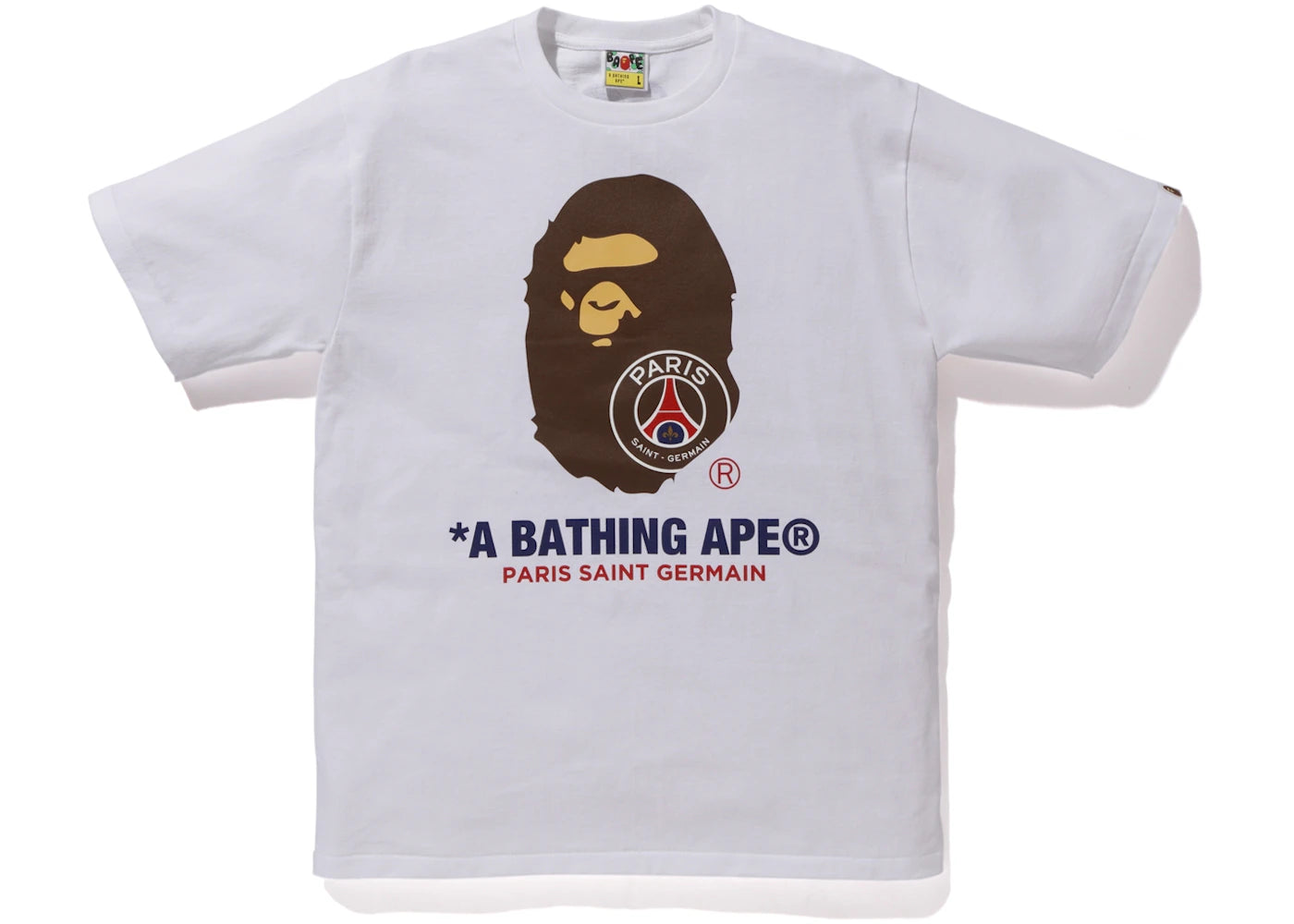 BAPE x PSG Ape Head Tee White