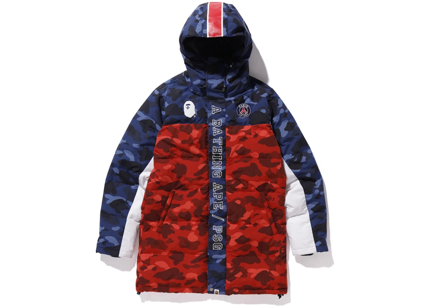 BAPE x PSG Long Down Jacket Navy