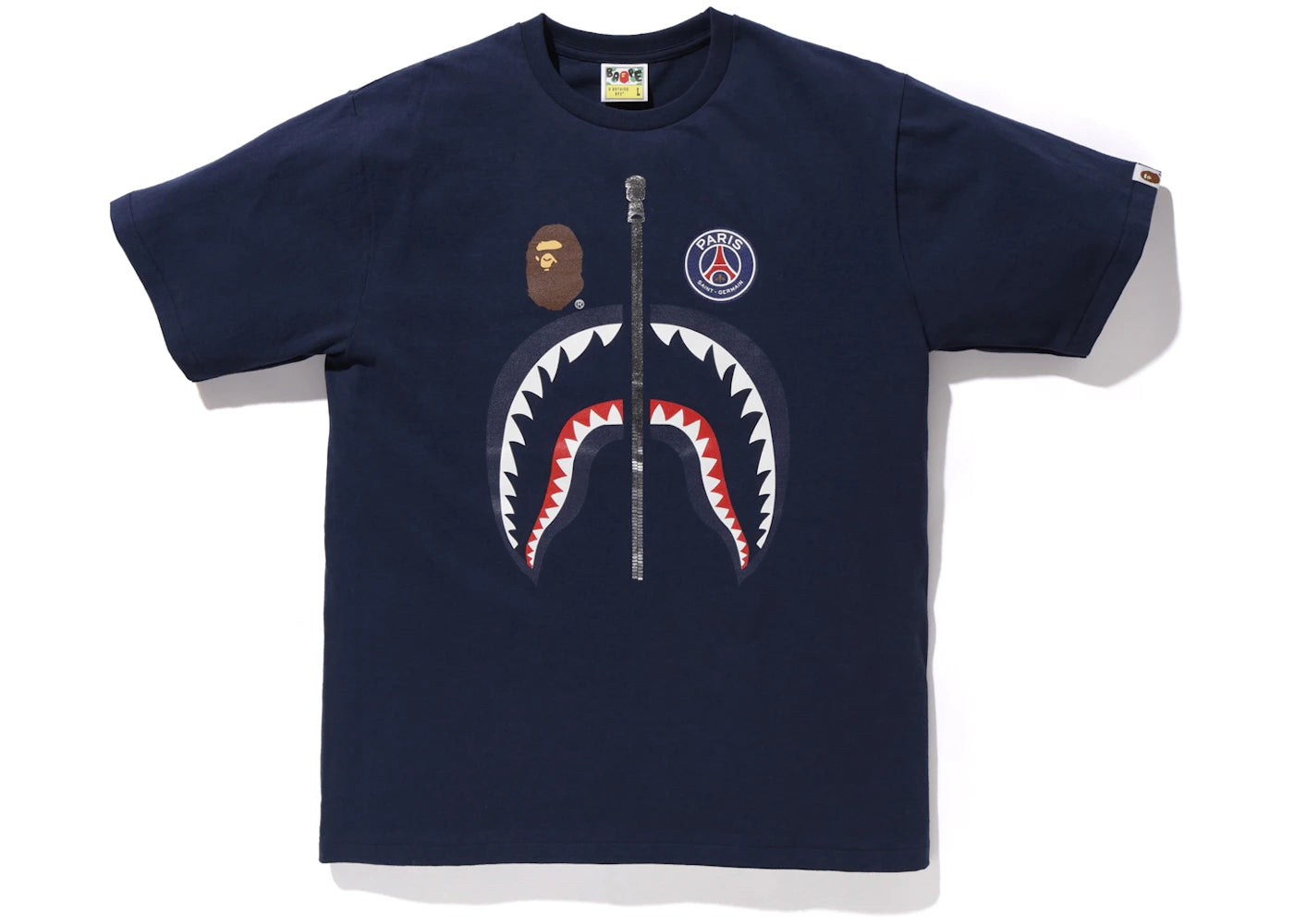 BAPE x PSG Shark Tee Navy