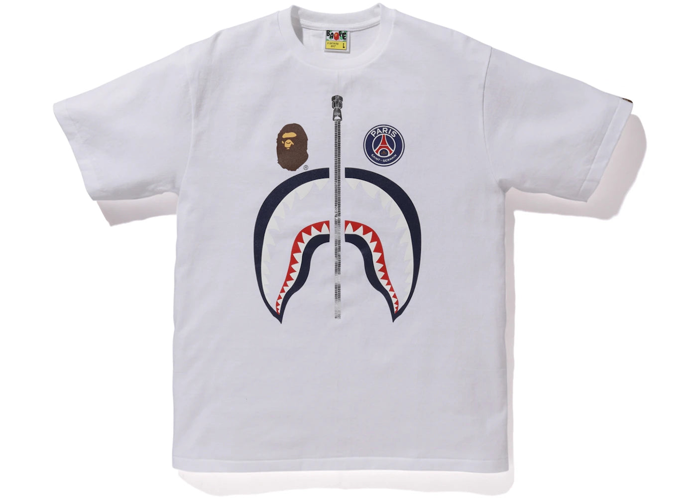 BAPE x PSG Shark Tee White