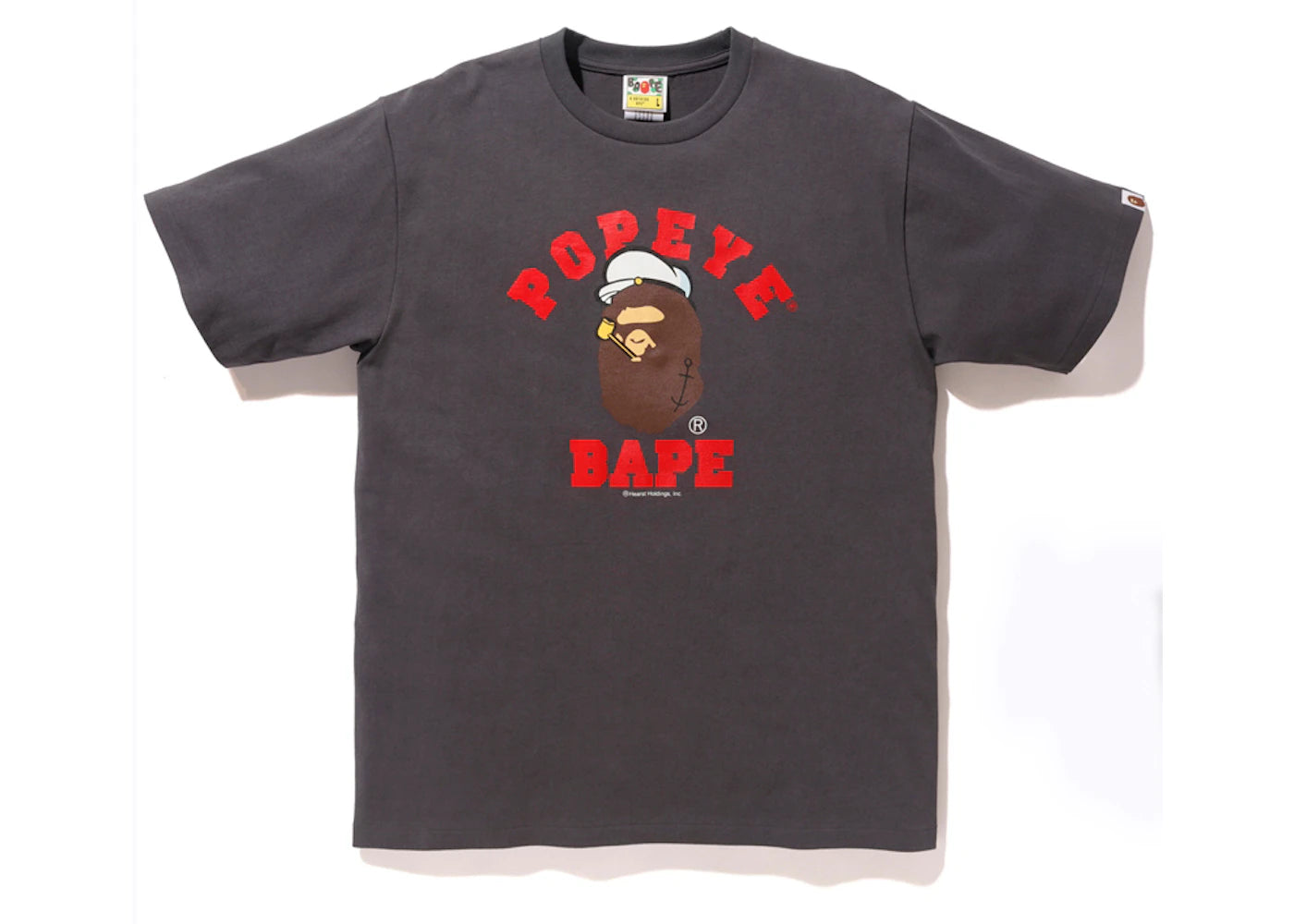 BAPE x Popeye Ape Head College Tee Charcoal