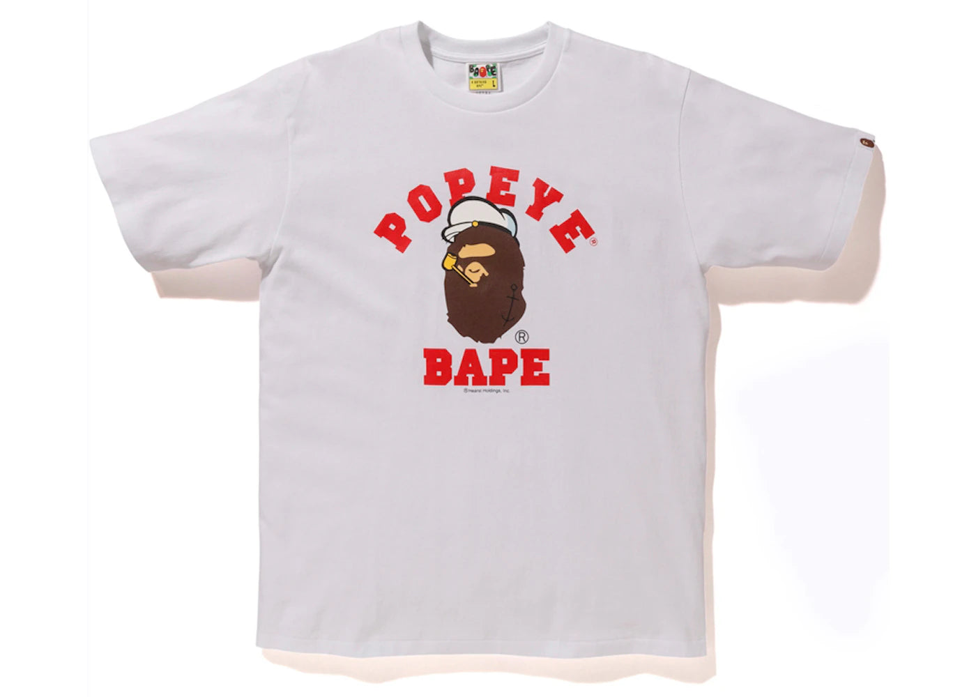 BAPE x Popeye Ape Head College Tee White