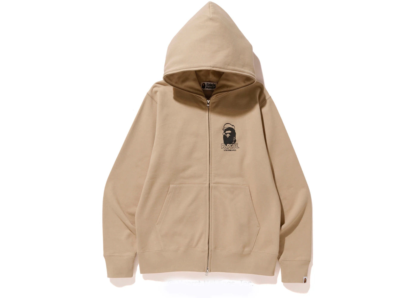 BAPE x Popeye Comic Full Zip Hoodie Beige