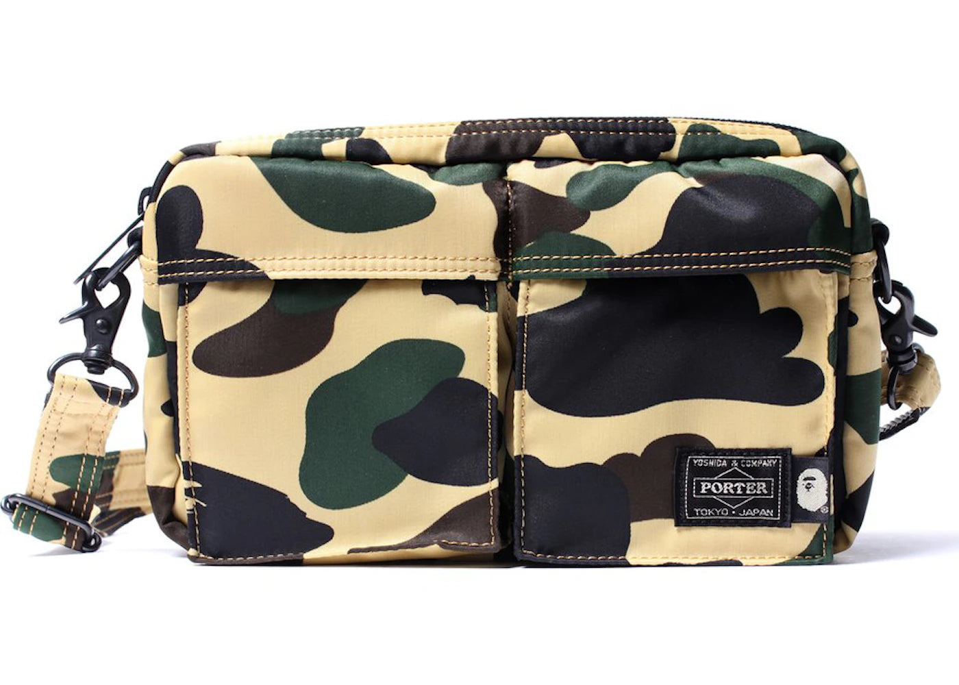 BAPE x Porter 1st Camo Double Pocket Shoulder Bag Yellow