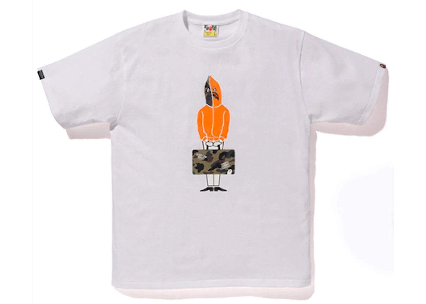 BAPE x Porter Stand Shark Hoodie Tee White