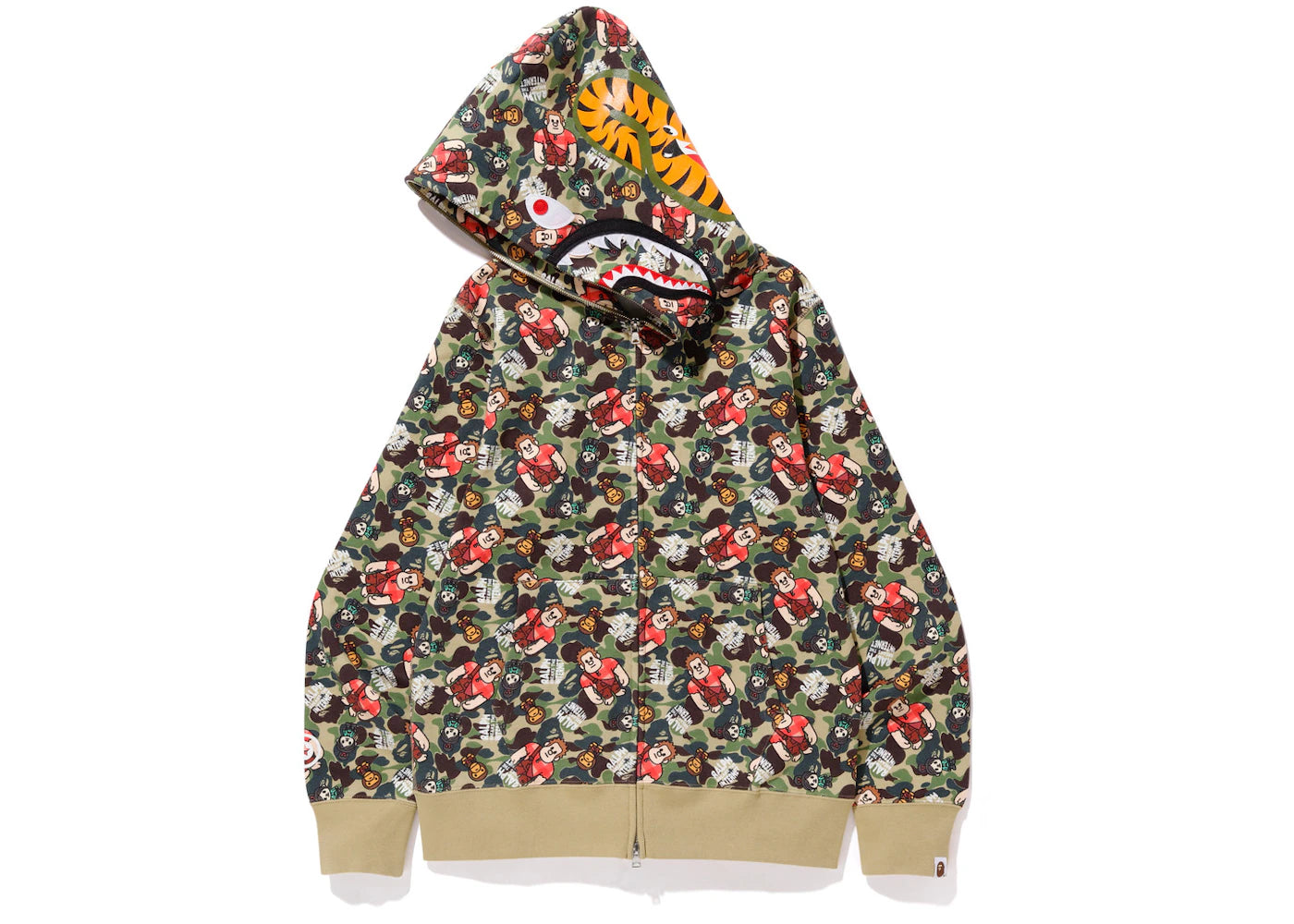 BAPE x Ralph Breaks the Internet ABC Shark Full Zip Hoodie Green