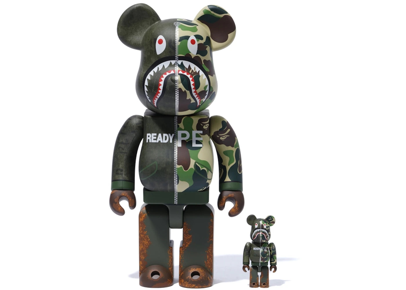 Bearbrick x ReadyMade 100% & 400% Set Bearbrick Olive Drab