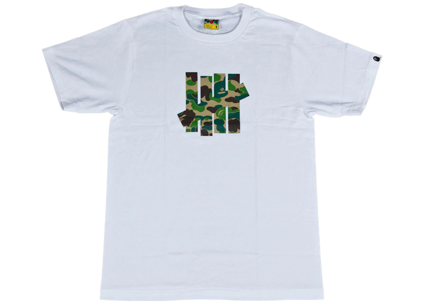 BAPE x Undefeated 5 Strike Tee White/Green Camo