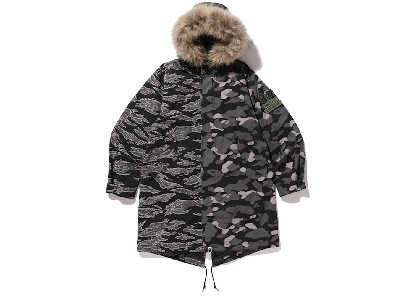 BAPE x Undefeated M-51 Hoodie Jacket Black