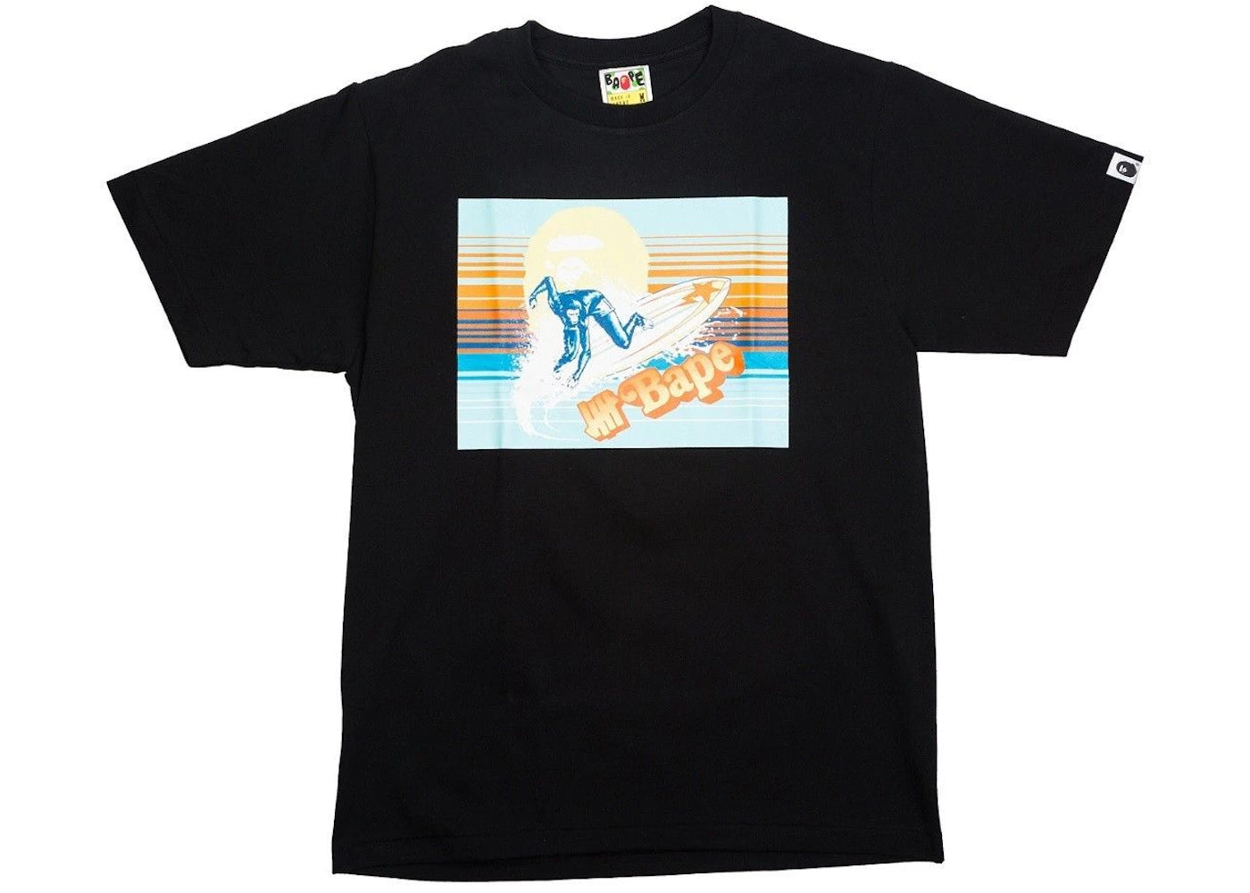 BAPE x Undefeated Surfing Ape Tee Black