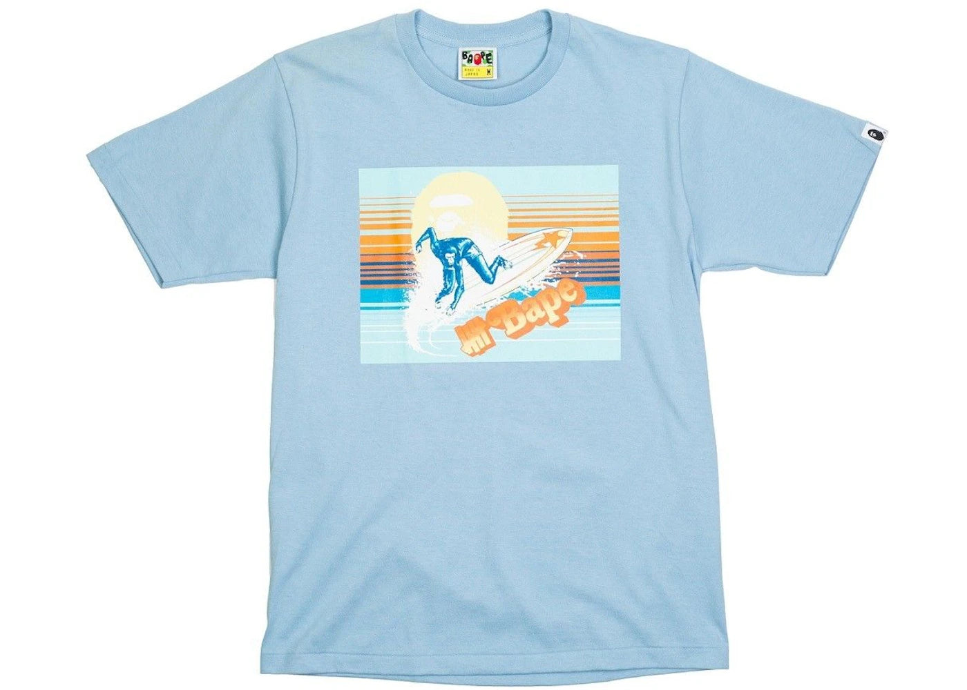 BAPE x Undefeated Surfing Ape Tee Sky Blue