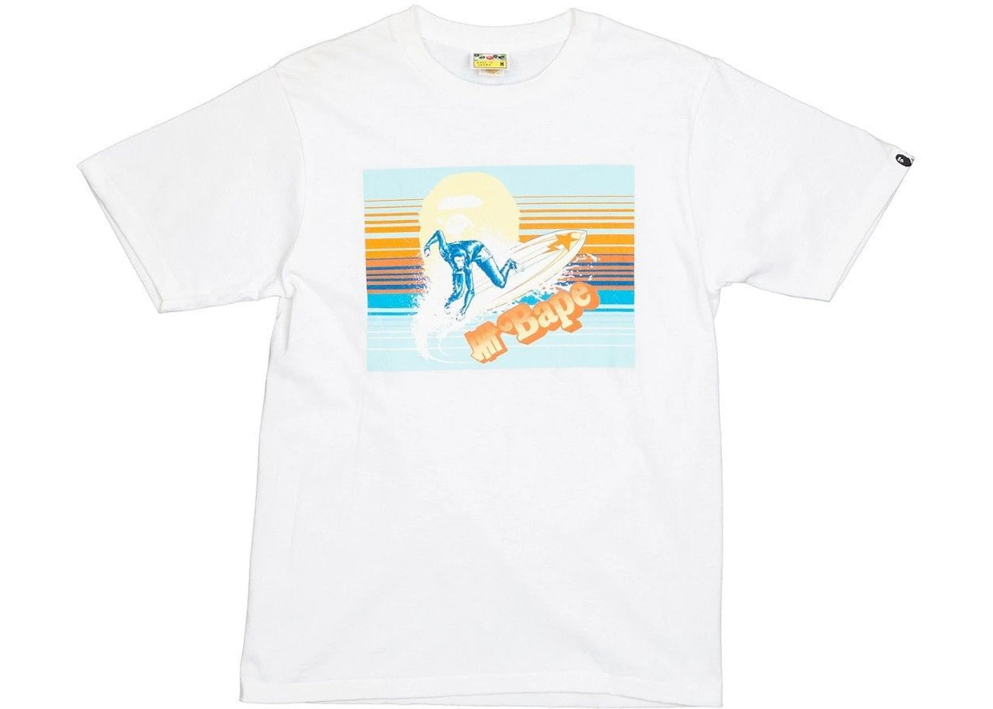 BAPE x Undefeated Surfing Ape Tee White