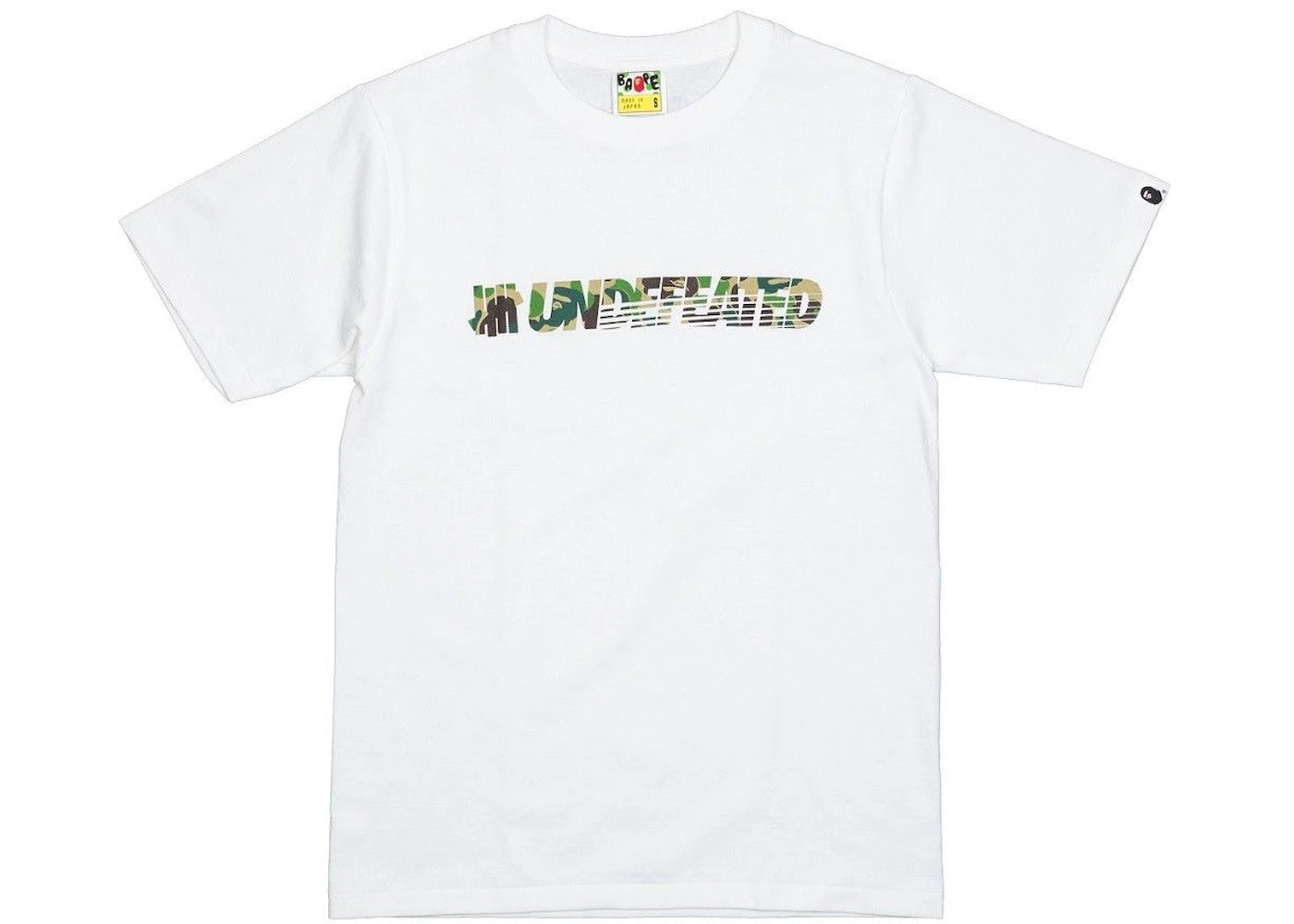 BAPE x Undefeated Unbalance Tee White/Green Camo