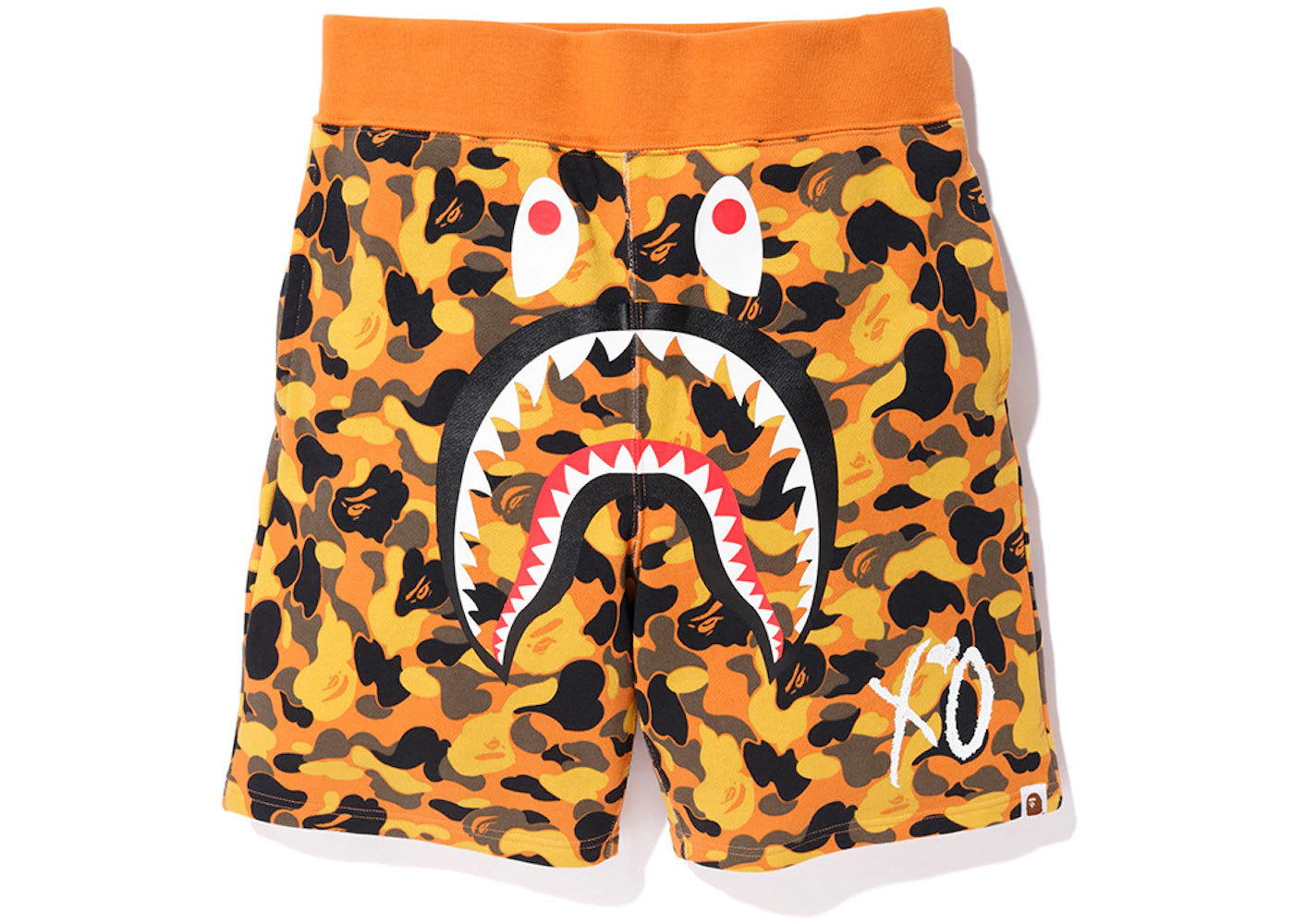 BAPE x XO Shark Sweat Shorts Orange