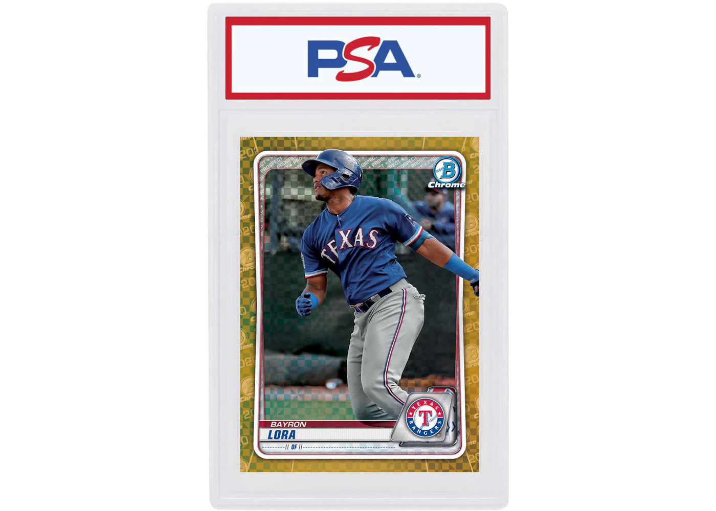 Bayron Lora 2020 Bowman Chrome X Gold X-Fractor /3 #BCP-159 (PSA or BGS Graded)