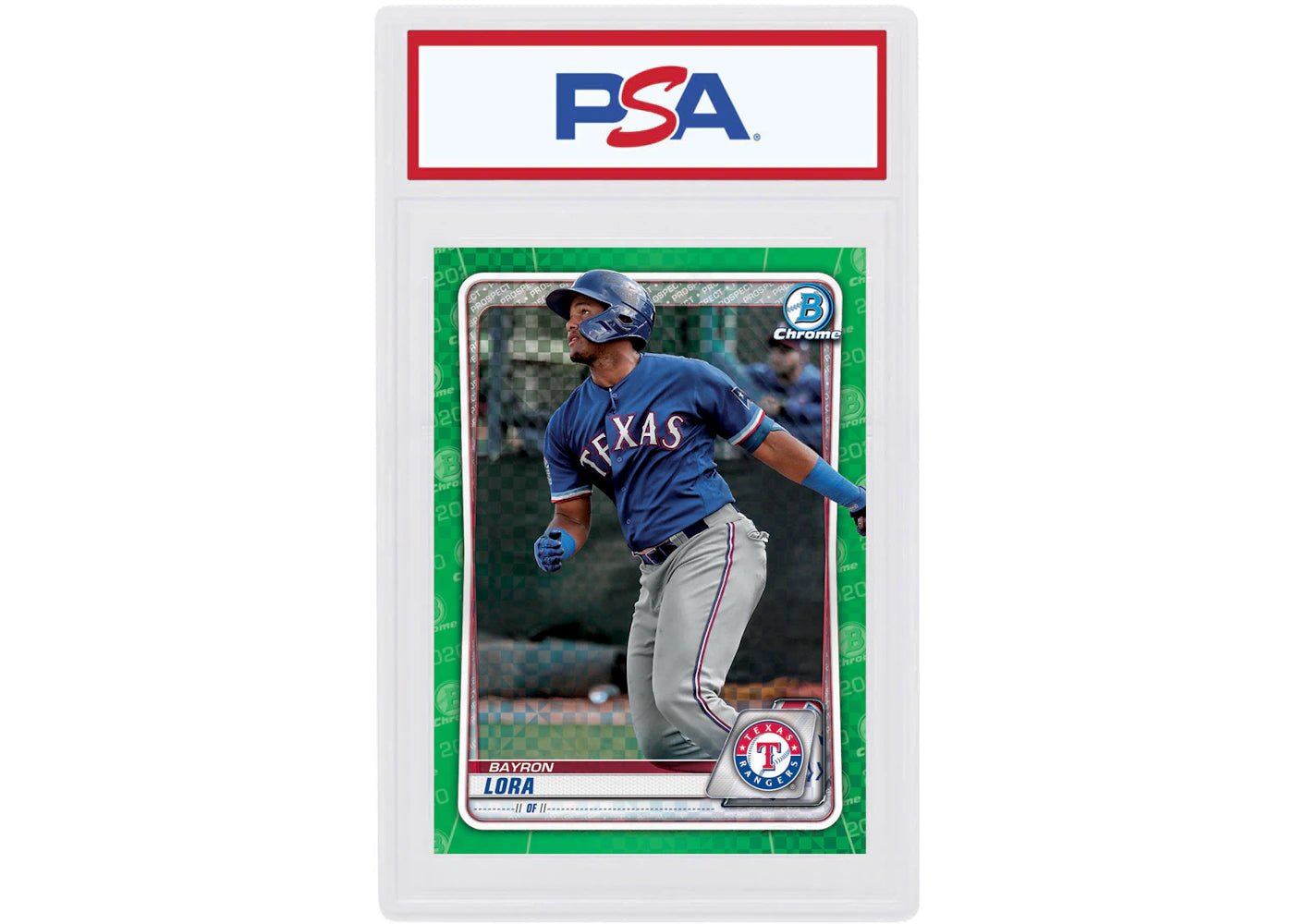 Bayron Lora 2020 Bowman Chrome X Green X-Fractor /31 #BCP-159 (PSA or BGS Graded)