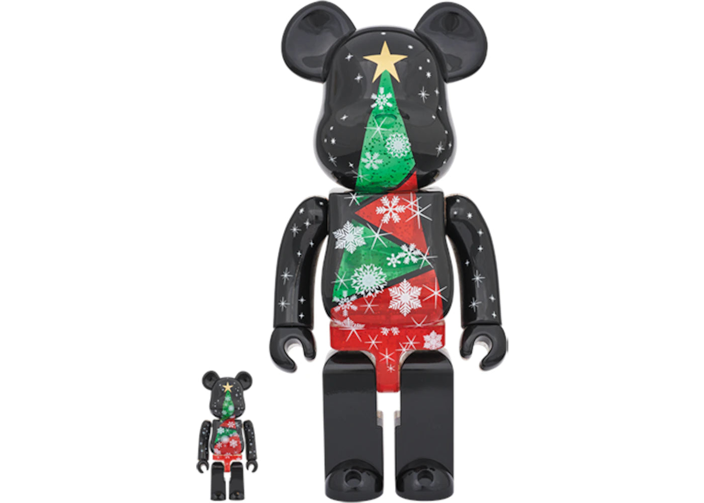 Bearbrick 2017 Xmas Stained-Glass Tree Ver. 2 100% & 400% Set Black