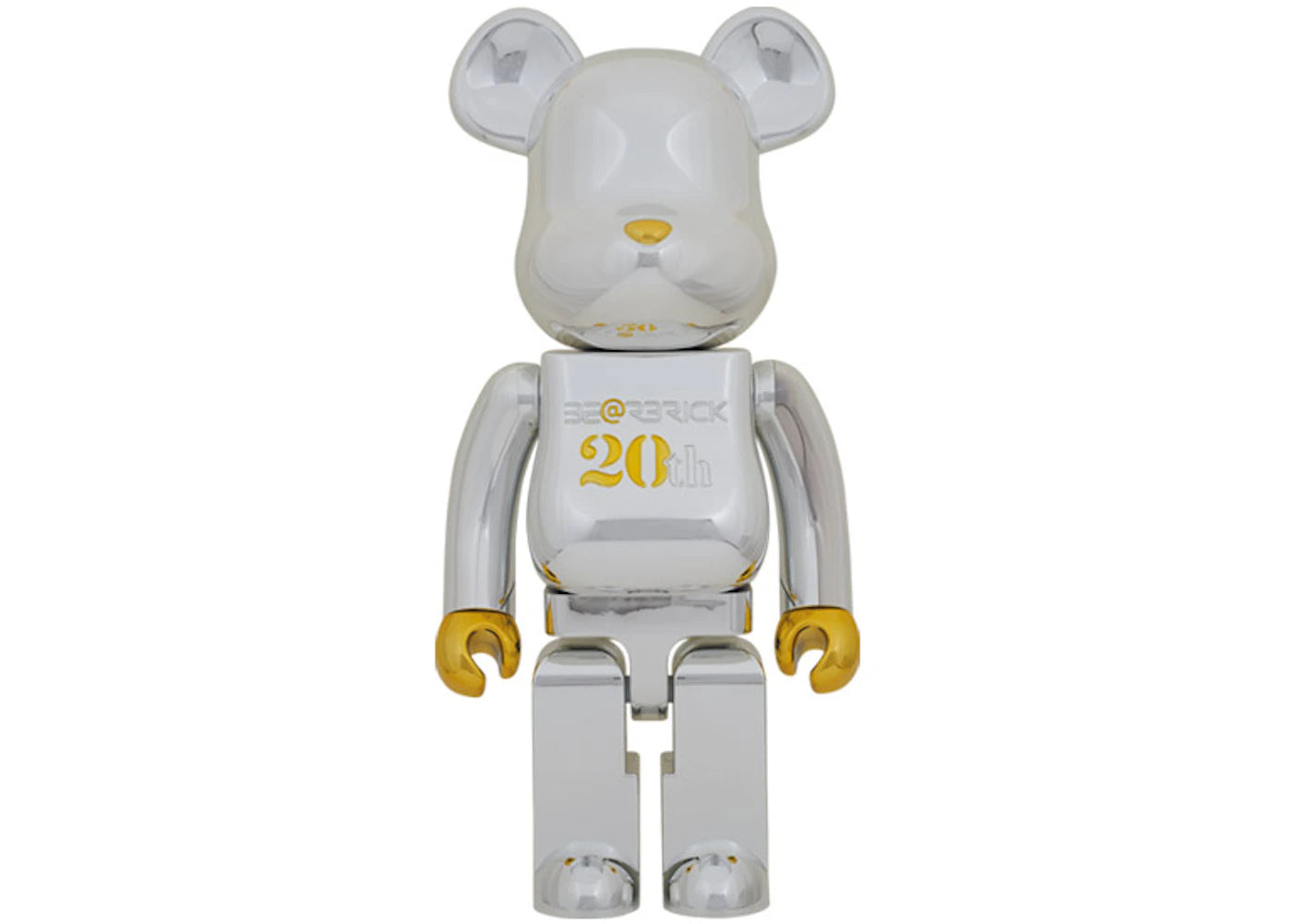 Bearbrick 20th Anniversary 1000% Gold & Silver Chrome Ver.