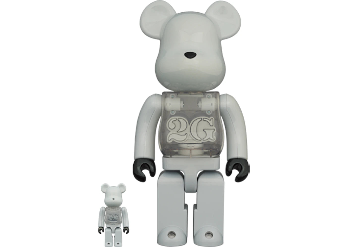 Bearbrick 2G 100% & 400% Set WHITE CHROME