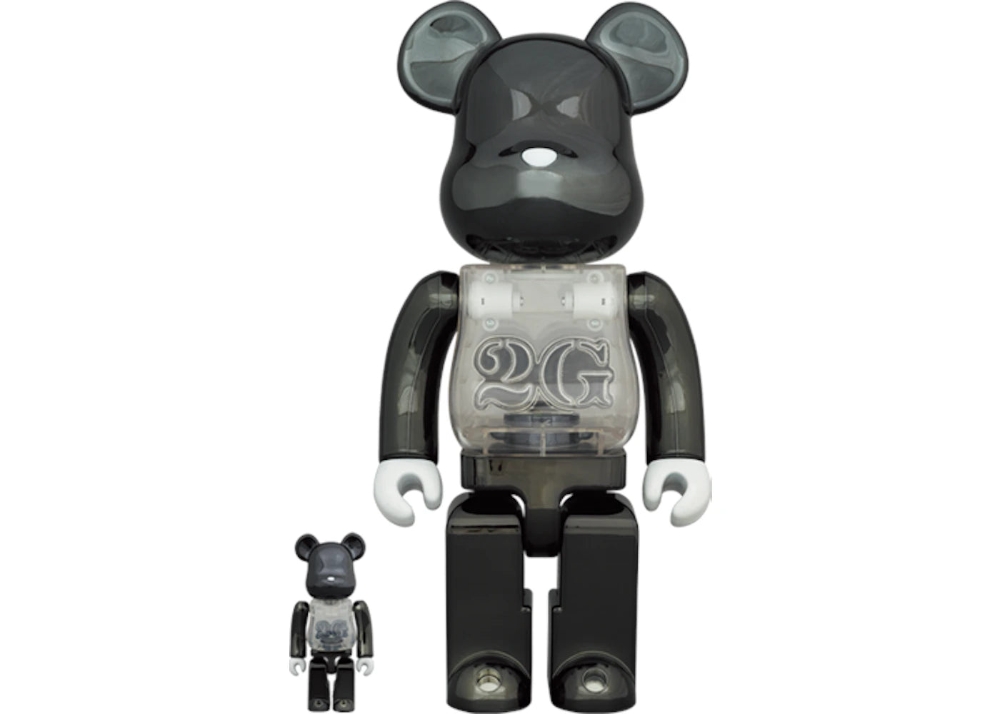 Bearbrick 2G Exclusive 2G Black Chrome 100% & 400% Set