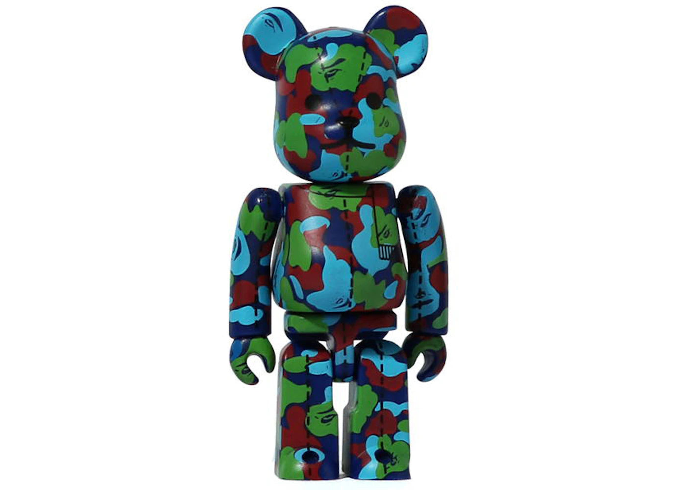 Bearbrick A Bathing Ape 28th Anniversary Camo #1 100% Green/Red/Blue