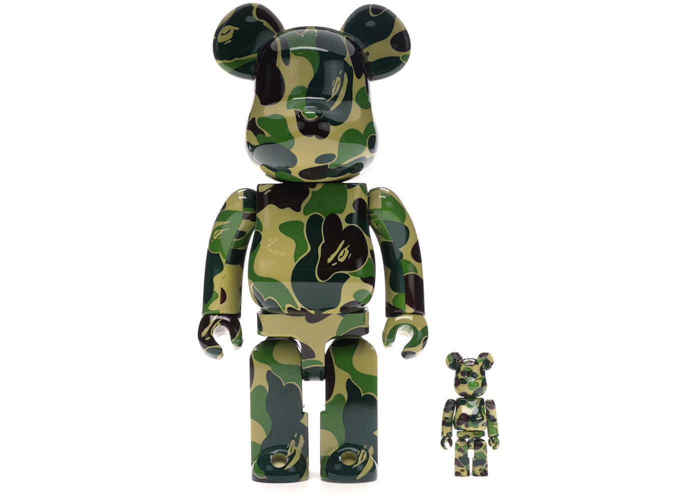 Bearbrick A Bathing Ape ABC Camo 100% & 400% Set Green