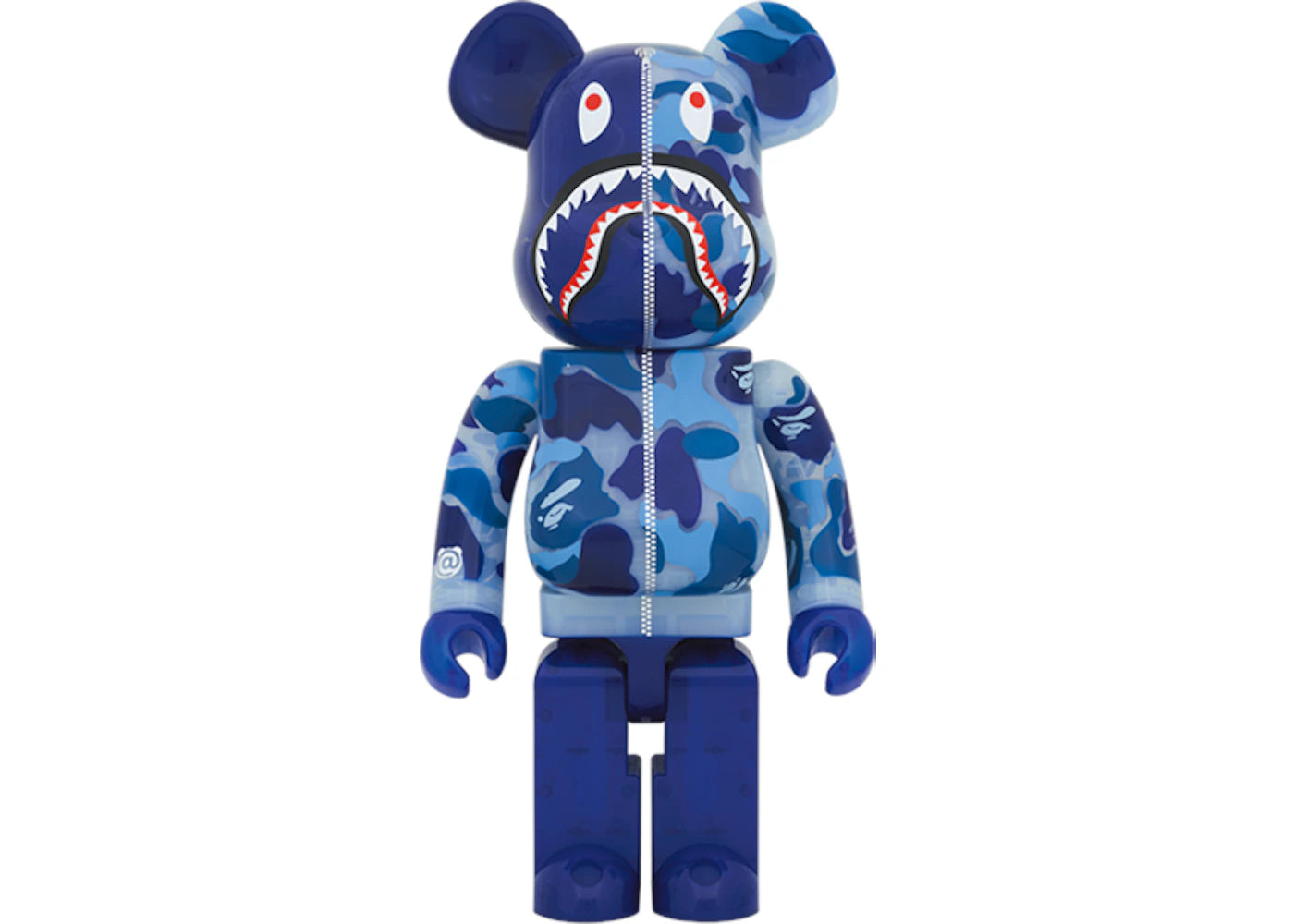 Bearbrick x BAPE ABC Camo Shark 1000% Clear Blue