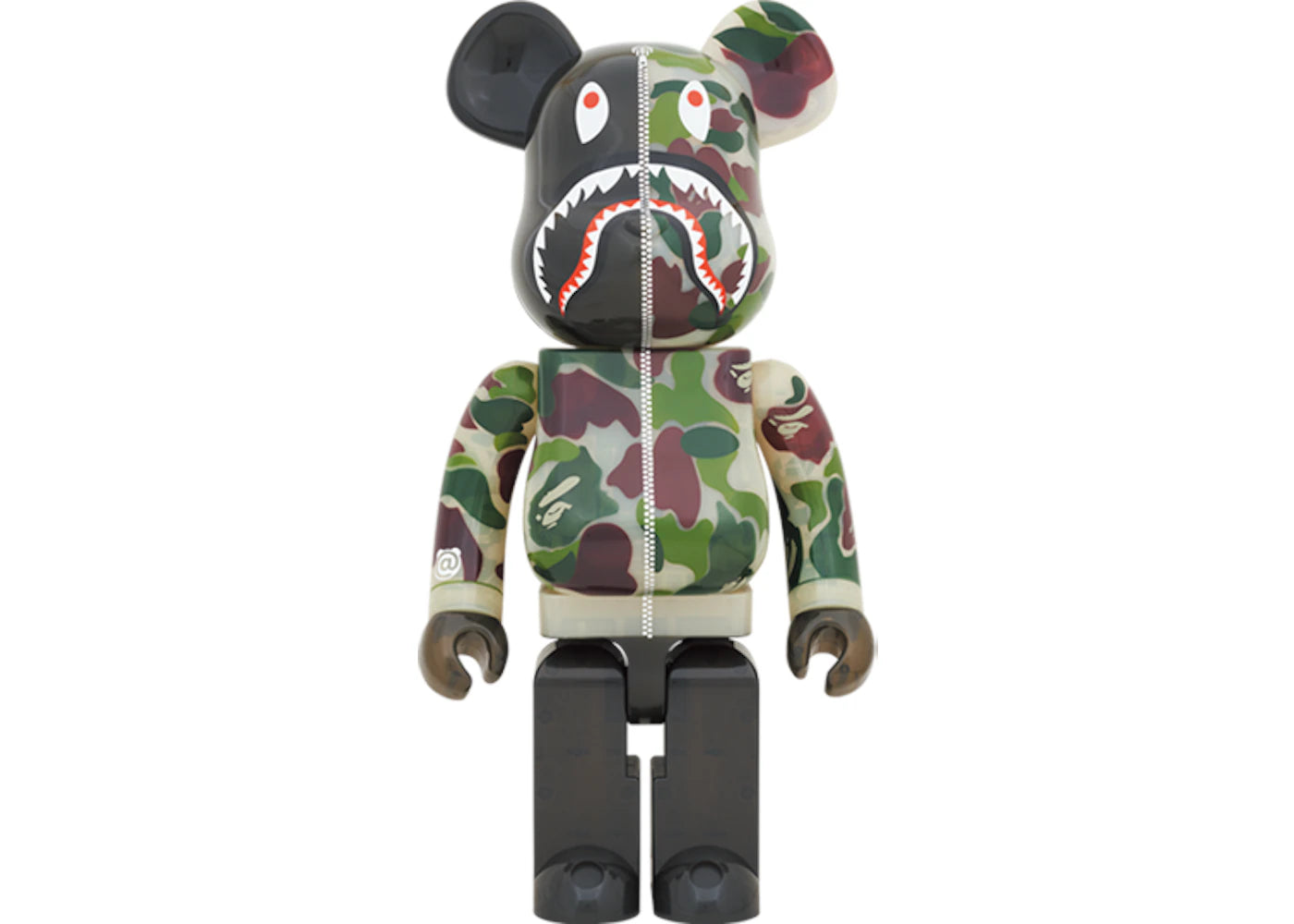 Bearbrick x BAPE ABC Camo Shark 1000% Clear Green