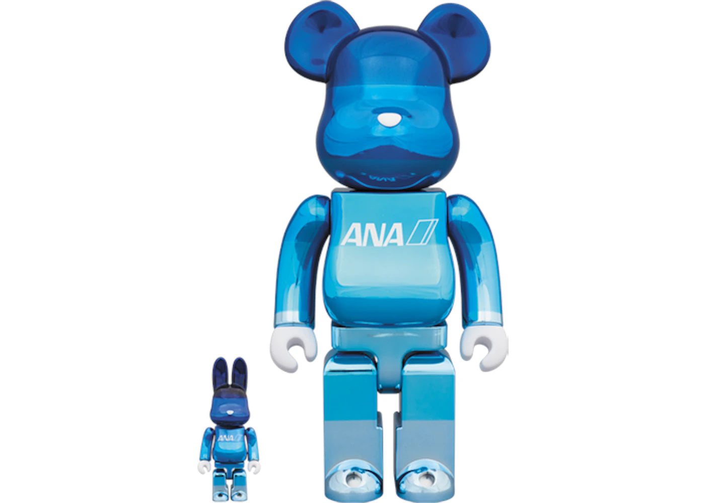 Bearbrick ANA Chrome Gradation 100% & 400% Set Blue